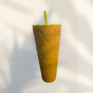 Starbucks Geometric Yellow Tumbler with Straw